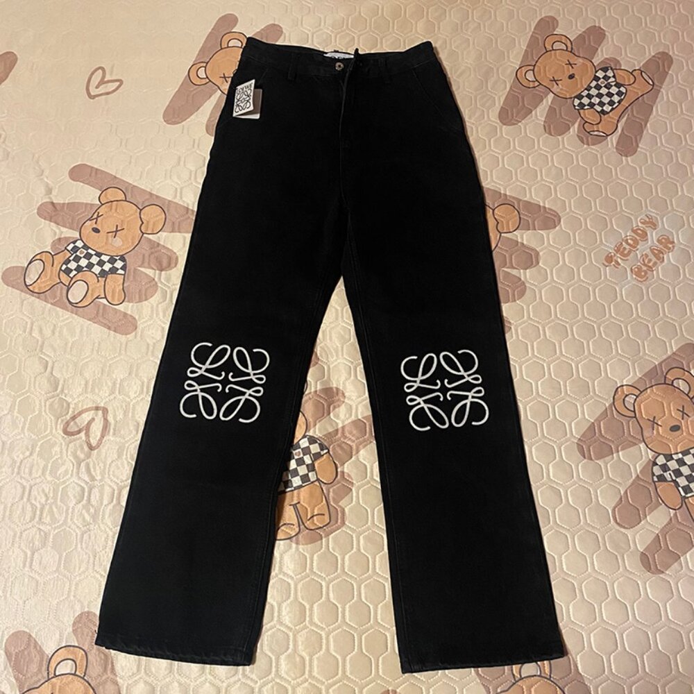 Loewe Anagram Baggy Jeans In Denim